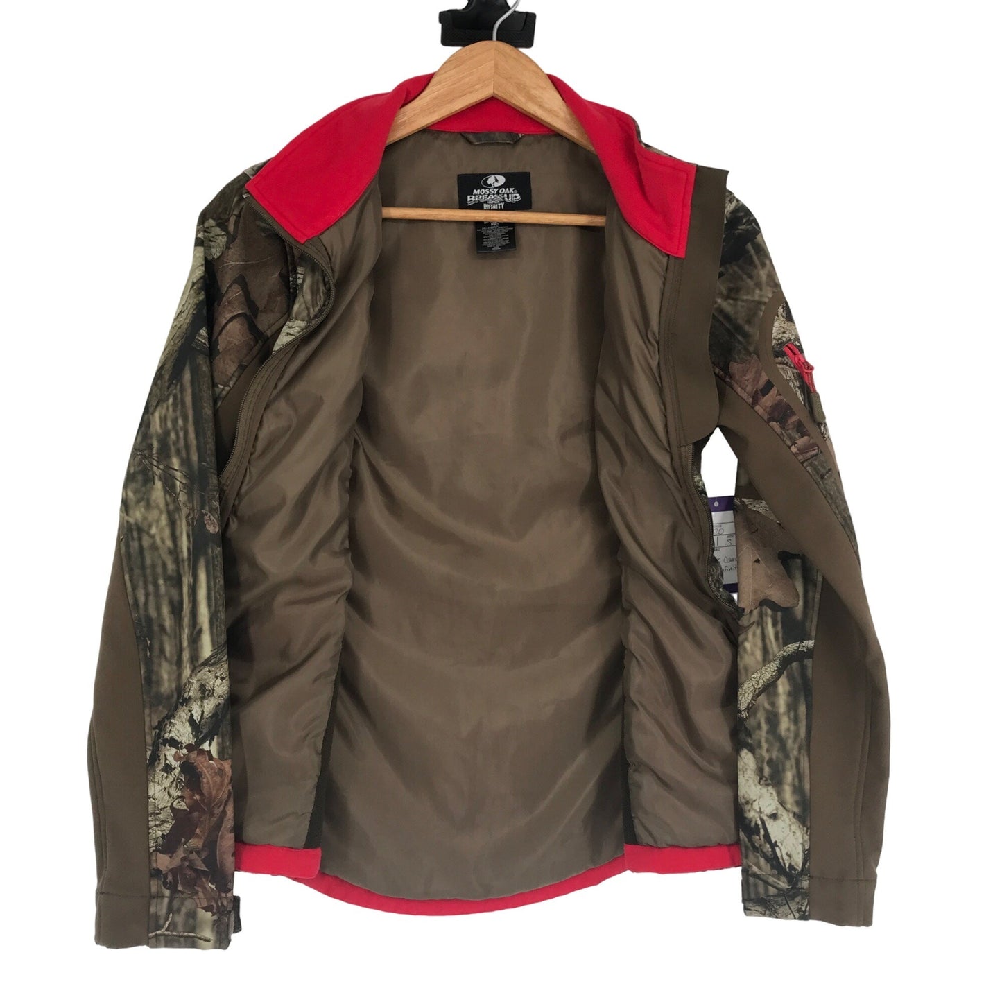 Mossy Oak Break-Up Infinity S 34/36 Camo Jacket Full Zip Pockets Red Accent Logo