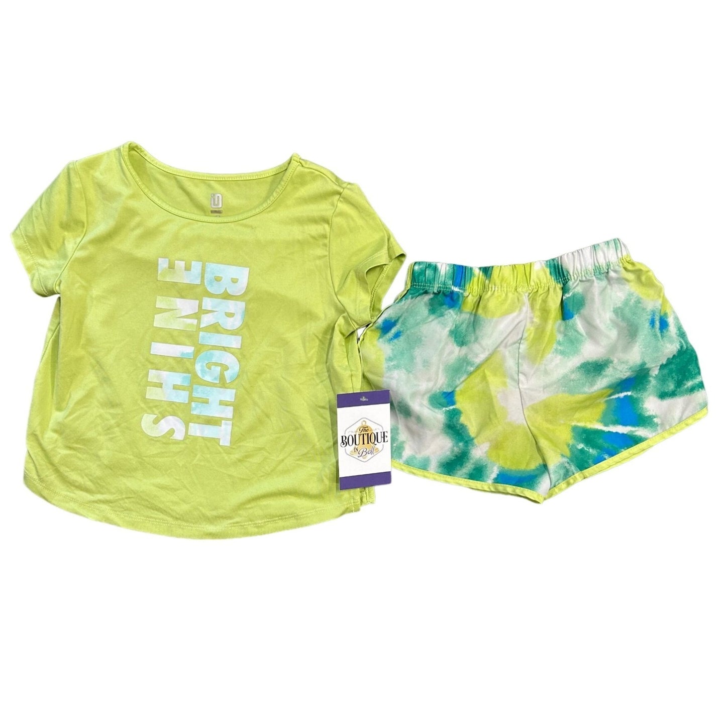 Ideology Toddler Girls 4T TShirt & Elastic Tie Dye Shorts Set "Shine Bright"