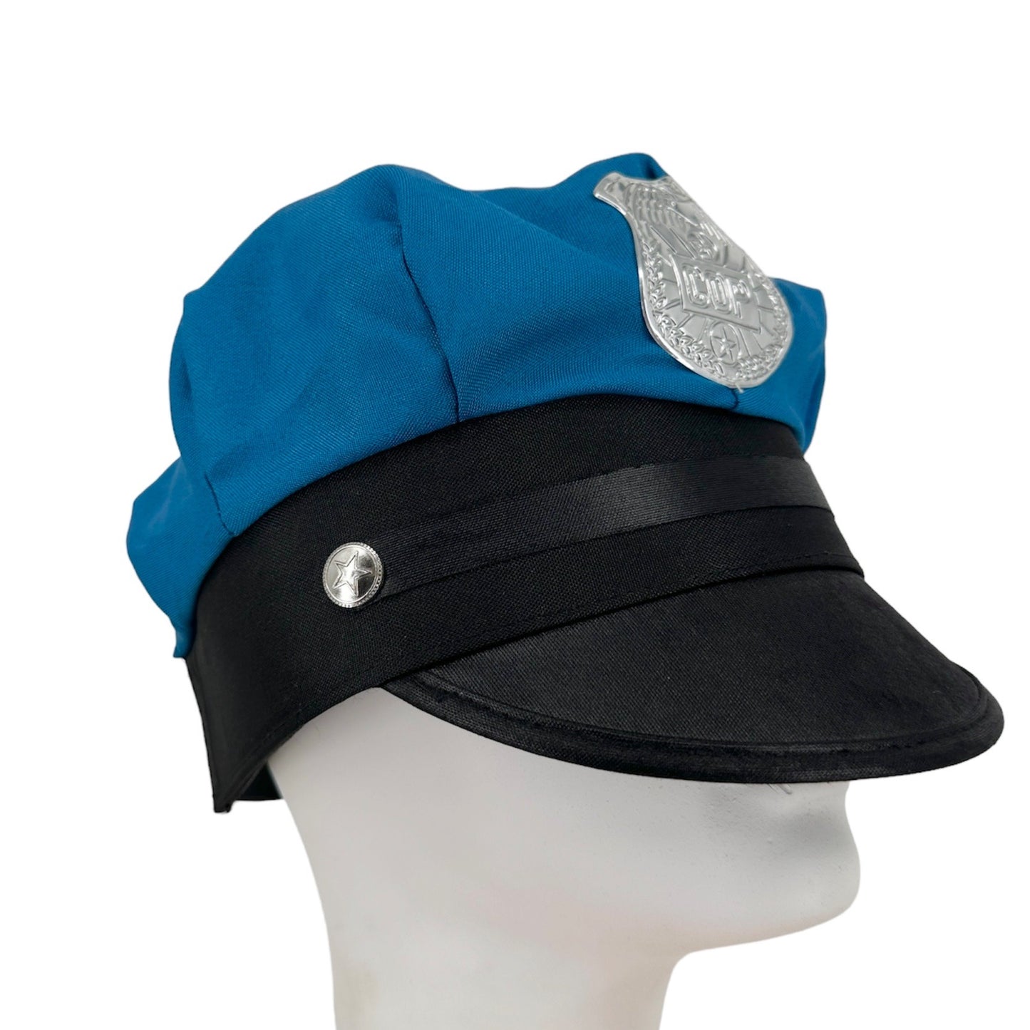 Unbranded Cop Costume Hat Cap Adjustable Blue Police Uniform Halloween Dress Up