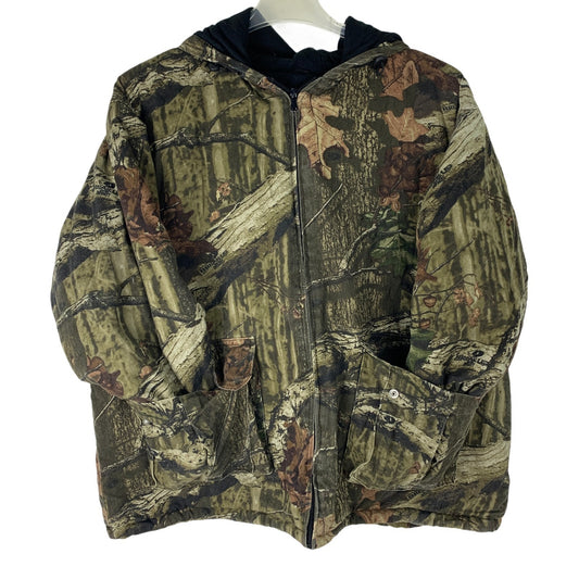 Mossy Oak Mens 2XL 50-52 Break Up Infinity Camouflage Jacket Hooded Front Zip