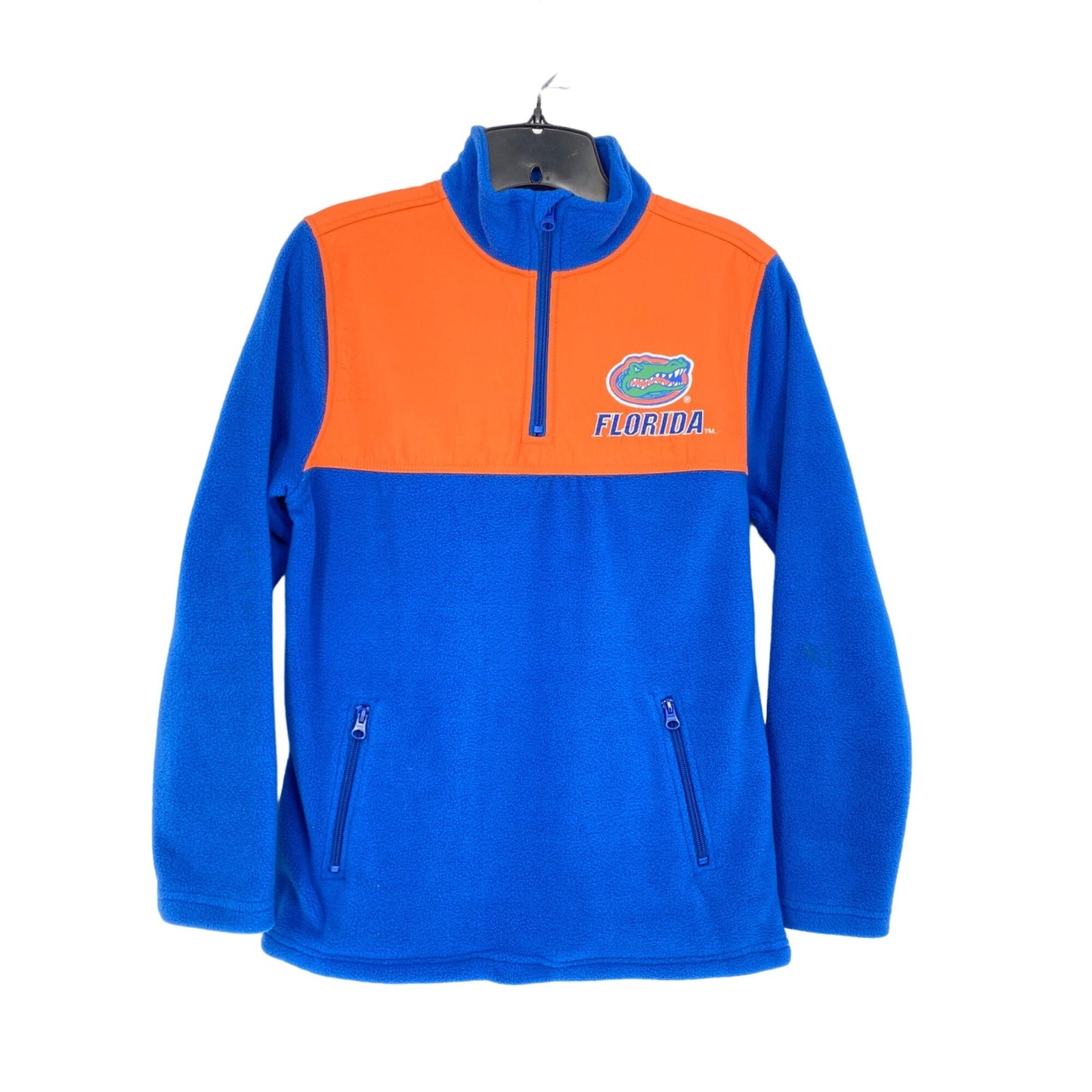 Peak Season Youth L UF Gators 1/4 Zip Jacket Fleece Mock Neck Zip Pockets Blue