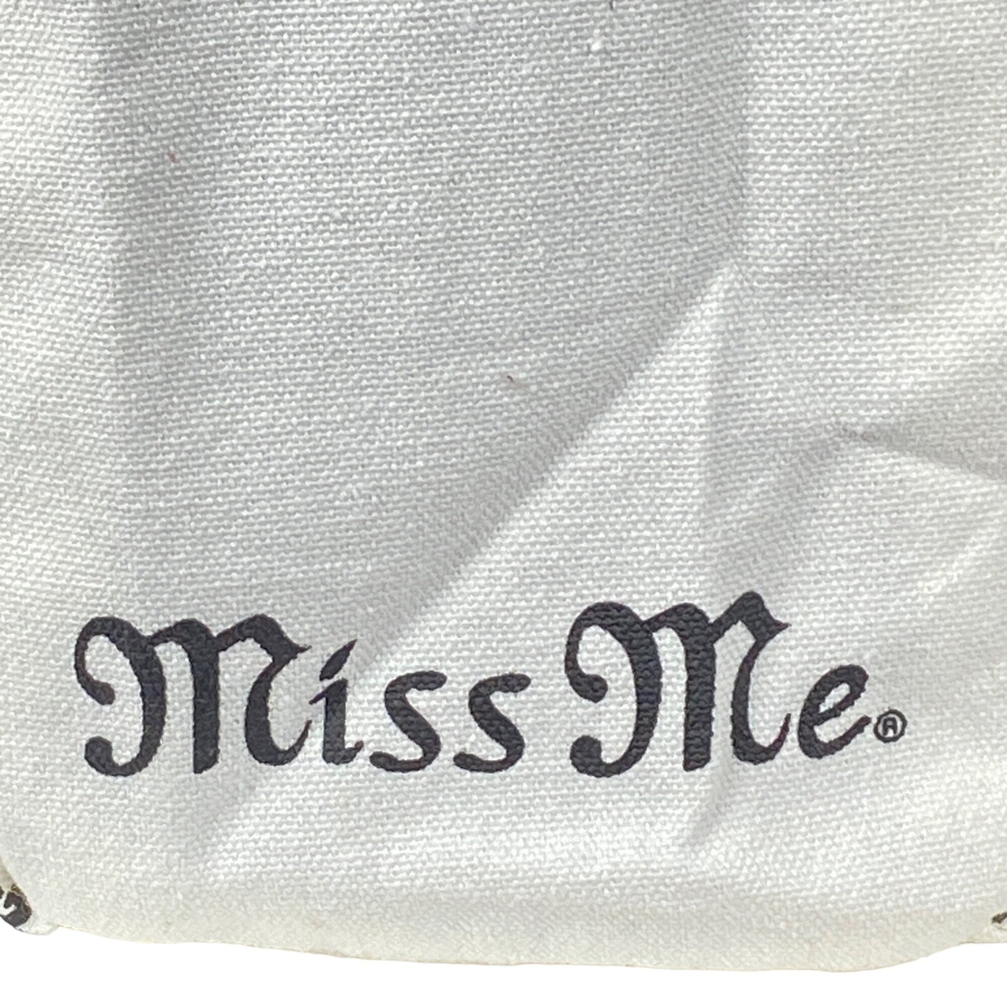 NEW - Miss Me Black White Canvas Tote Bag Logo Print - NEW IN PACKAGE