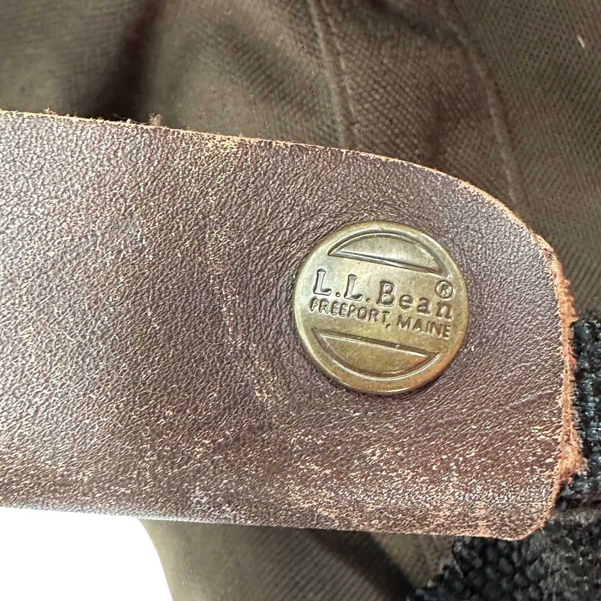 Vintage LL Bean Brown Canvas Weekend Duffel Bag Leather Accents Multiple Pockets