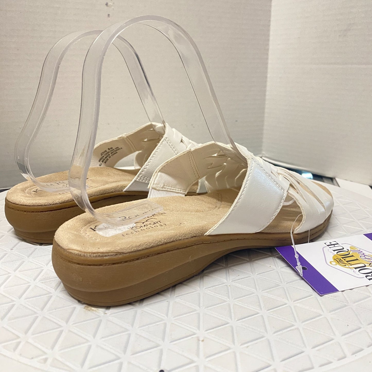 Kim Rogers Jovie Sandals White Womens 8 Ultra Comfort Technology Resort Vacation