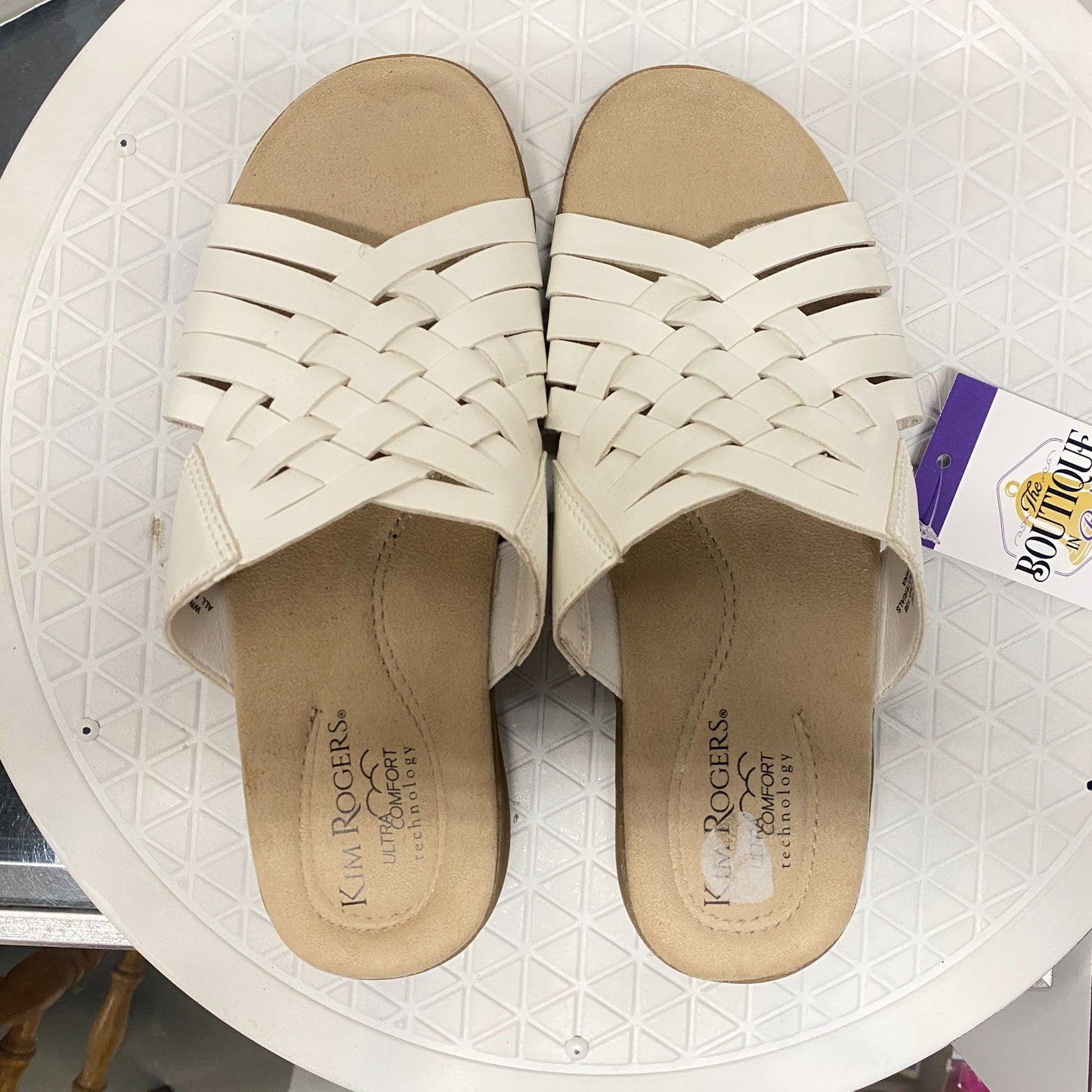 Kim Rogers Jovie Sandals White Womens 8 Ultra Comfort Technology Resort Vacation