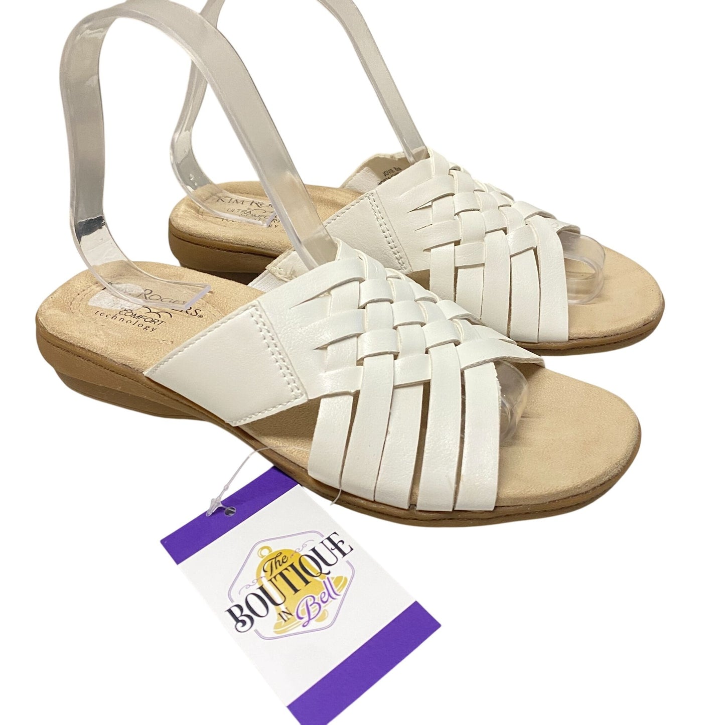 Kim Rogers Jovie Sandals White Womens 8 Ultra Comfort Technology Resort Vacation