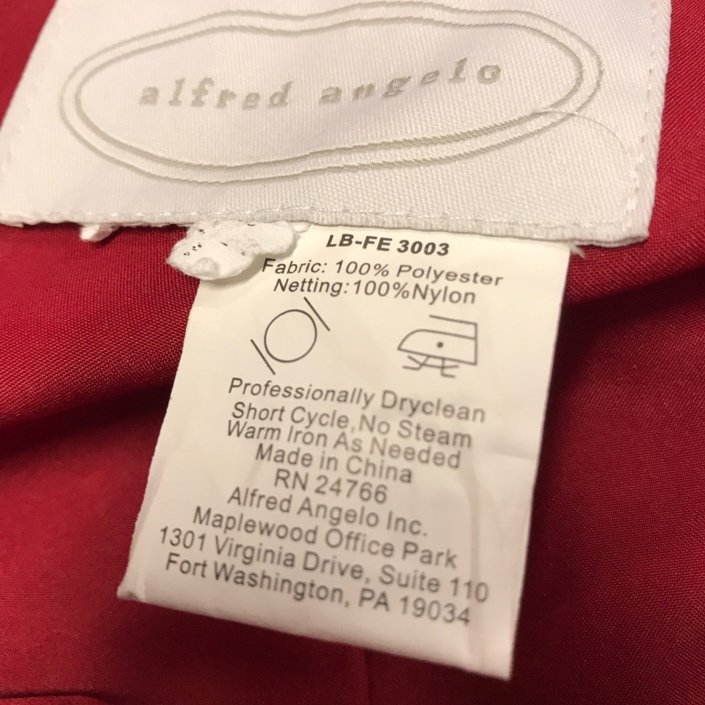 Alfred Angelo 3-Piece Bridesmaid Dress Red Bolero Jacket Full Length Womens 20