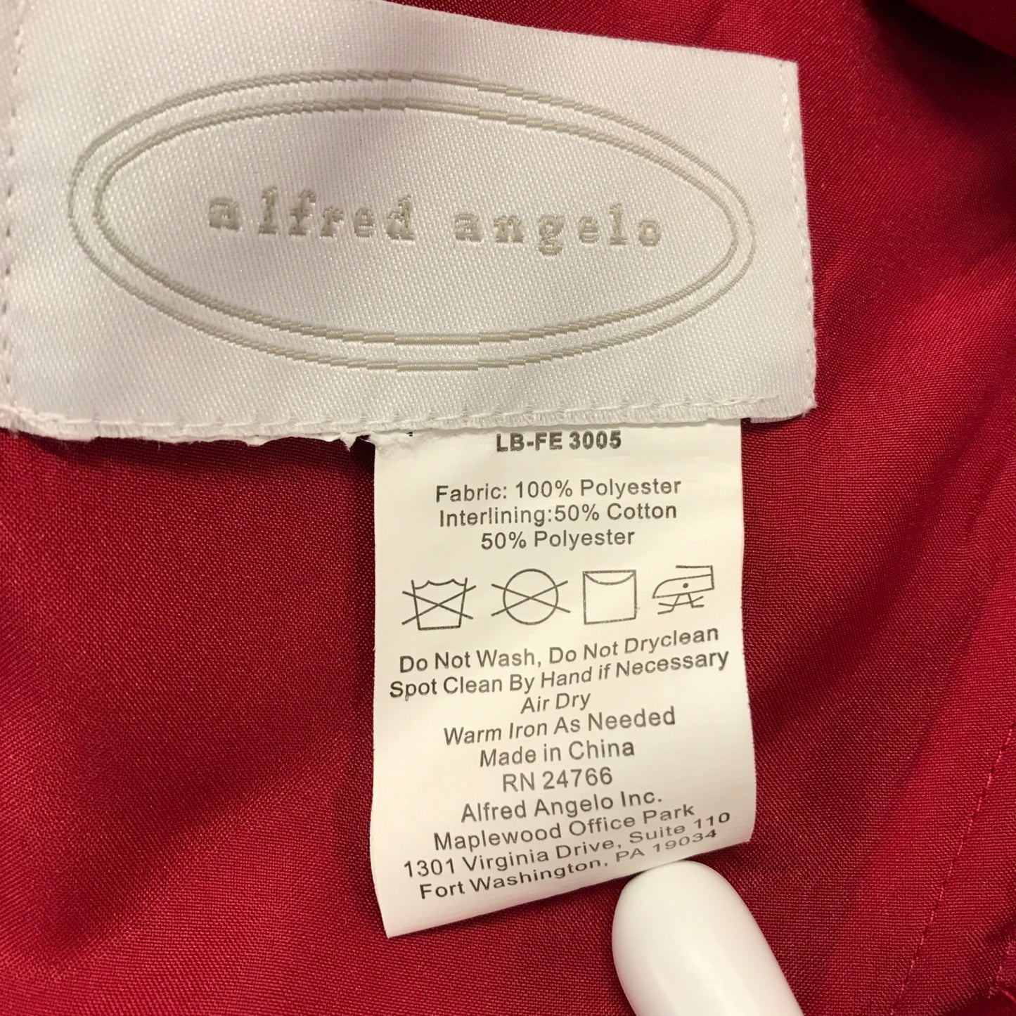 Alfred Angelo 3-Piece Bridesmaid Dress Red Bolero Jacket Full Length Womens 20