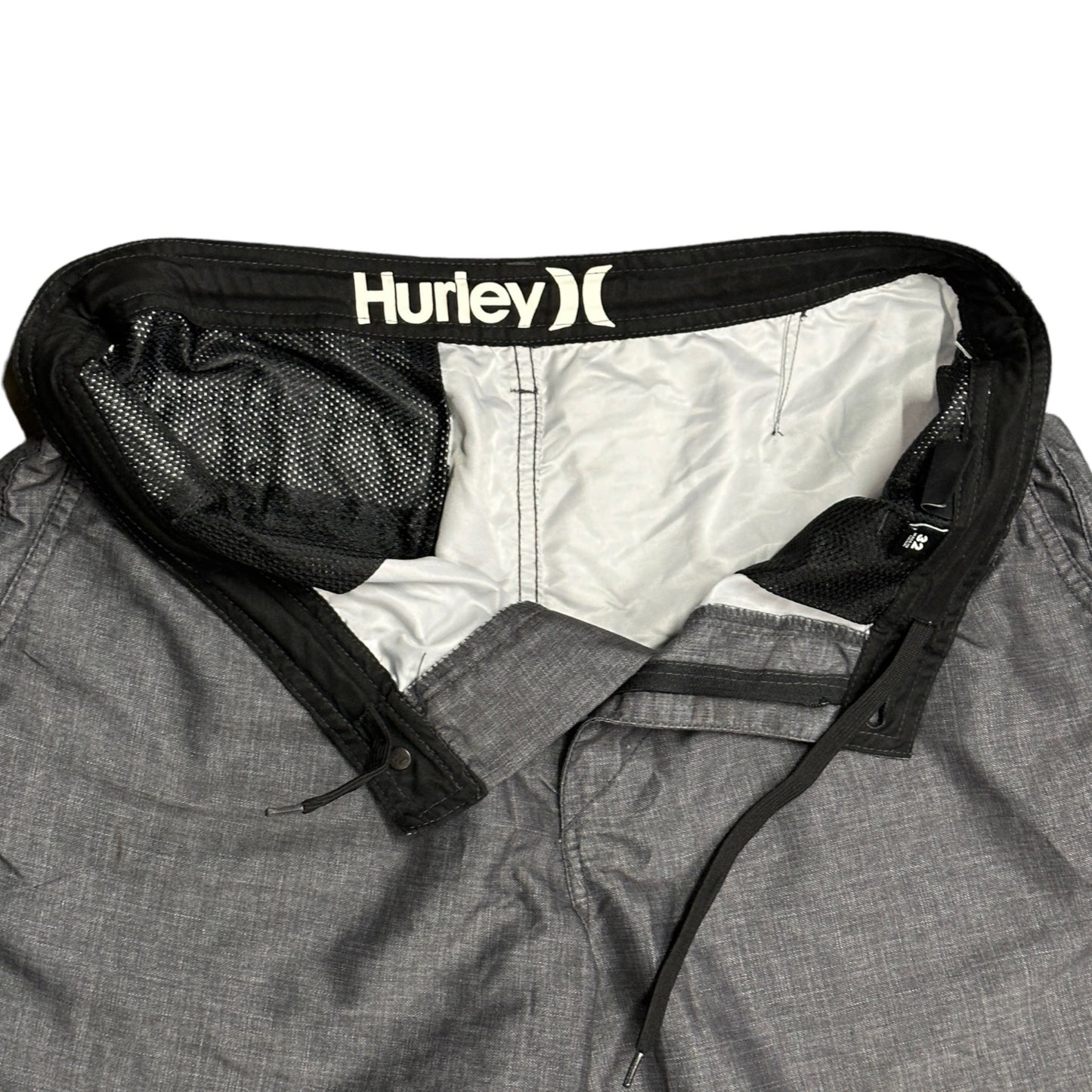 Hurley Mens 32 Black Gray Dri Walkshorts Mesh Pockets Drawstring Shorts Casual