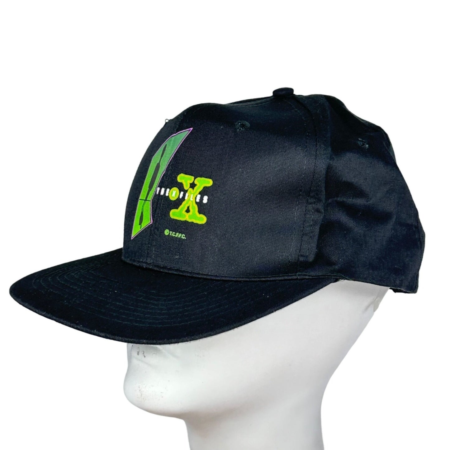 Vintage The X-Files Black Snapback Adjustable Hat 90s Movie TV Show TCFFC