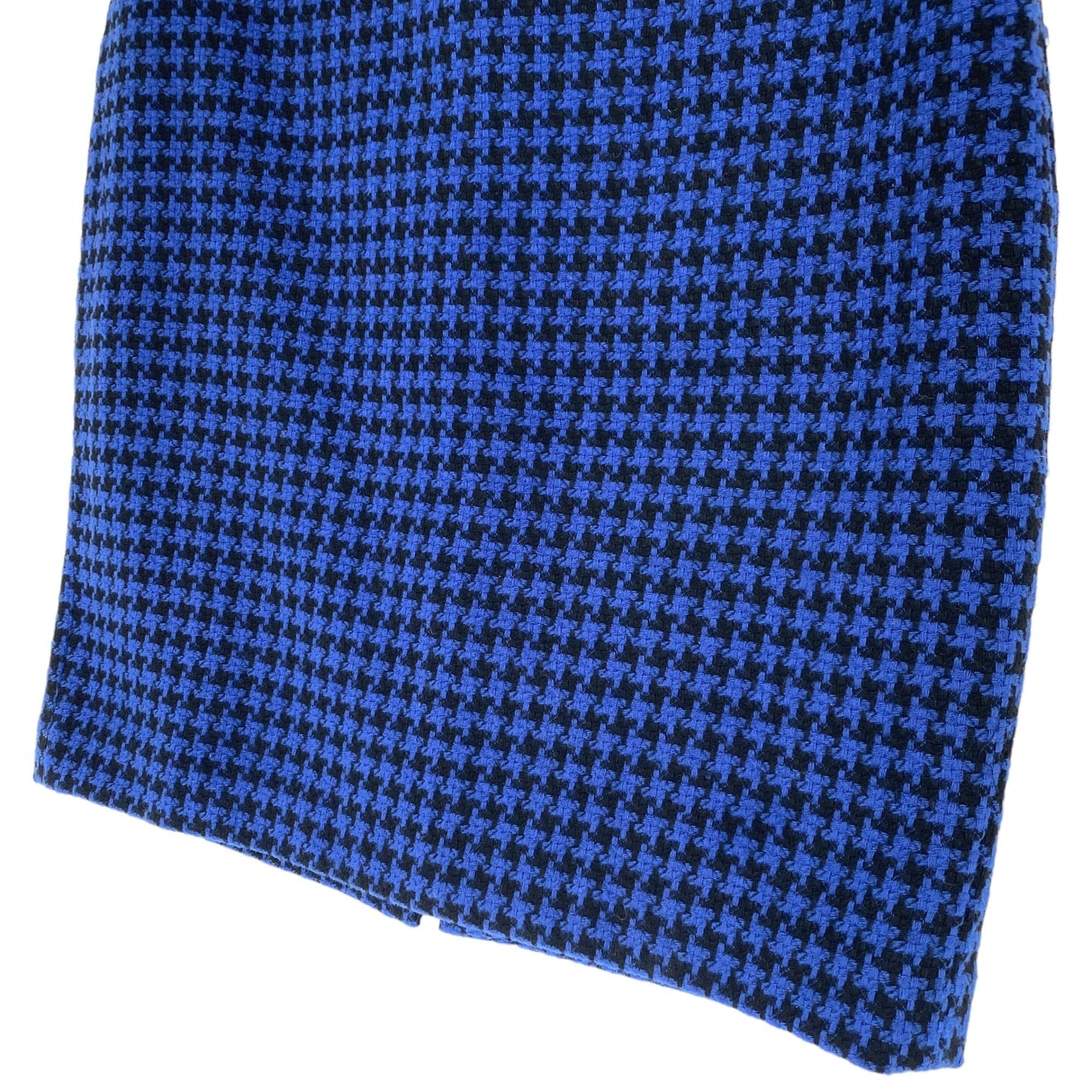 Ann Taylor 12 Blue Houndstooth Pencil Skirt Wool Blend Lined Career Office