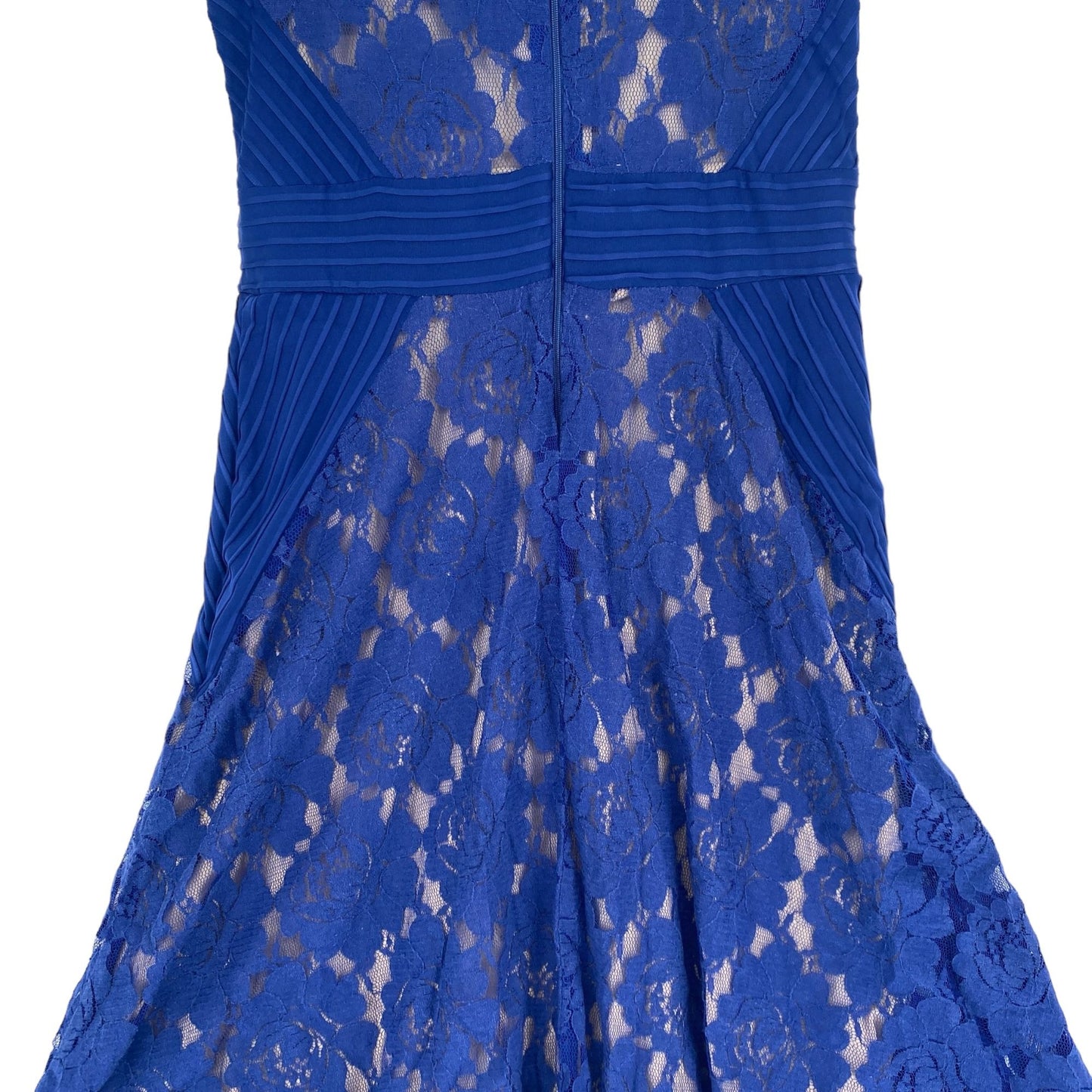 Danny Nicole Womens 4 Royal Blue Sheath Dress Lace Fit Flare VNeck Sleeveless