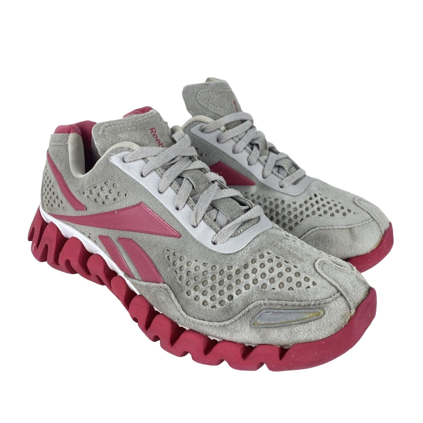 Reebok Zig Energy Running Shoes 71-J22339 Gray Neon Pink Womens Size 7