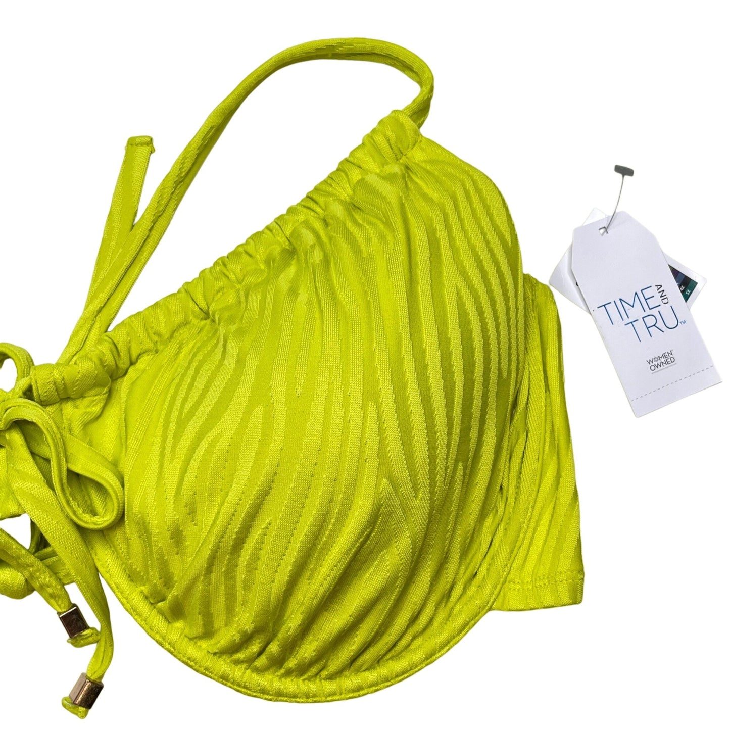 NWT Time and Tru 3XL Lime Green Bikini Low Rise Bottoms Underwire Swimwear