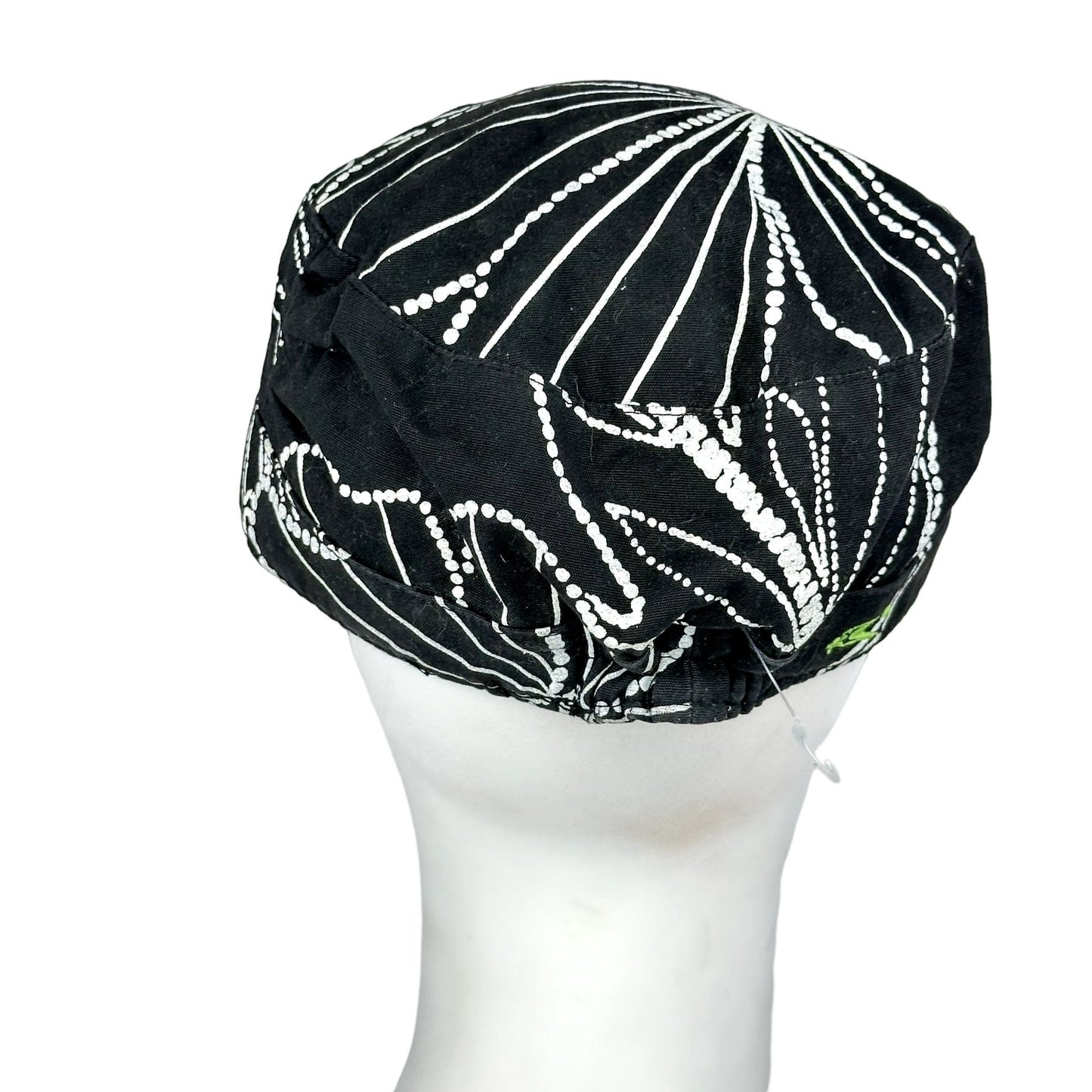 O'Neill Black White Fashion Pageboy Hat Logo Floral Print Embroidered y2K