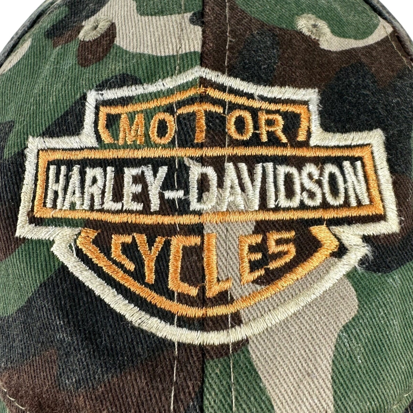 Harley Davidson Embroidered Logo One Size Adjustable Strap Hat Cap Camouflage