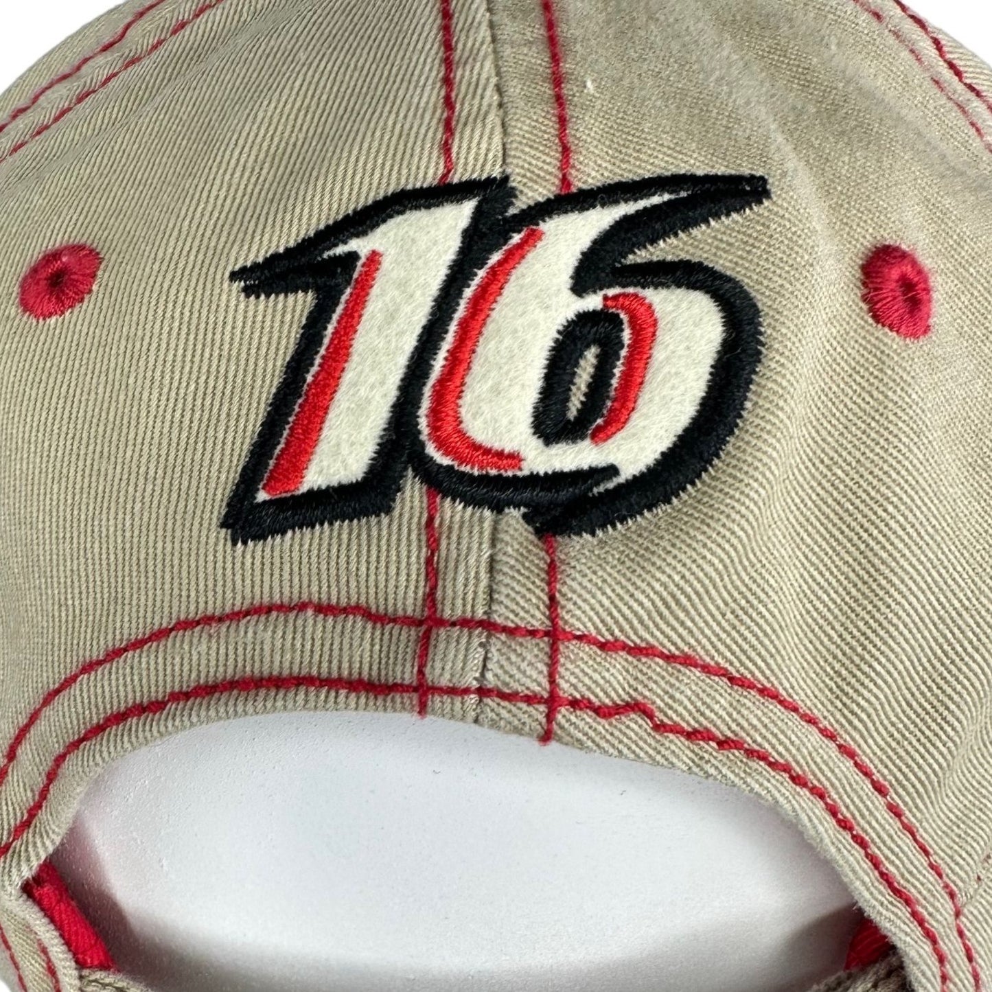 Team Caliber Greg Biffle #16 Grainger Racing Adjustable Baseball Cap Hat Tan Red