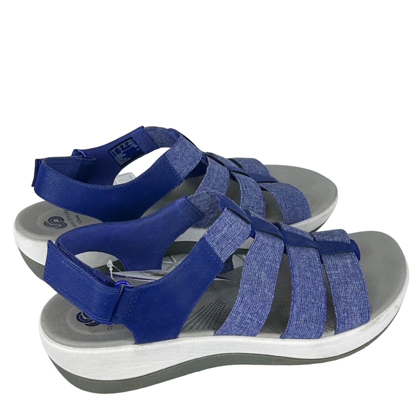 NWOB Clarks 10 Cloudsteppers Arla Shaylie Sling Back Fisherman Sandal Blue 15906