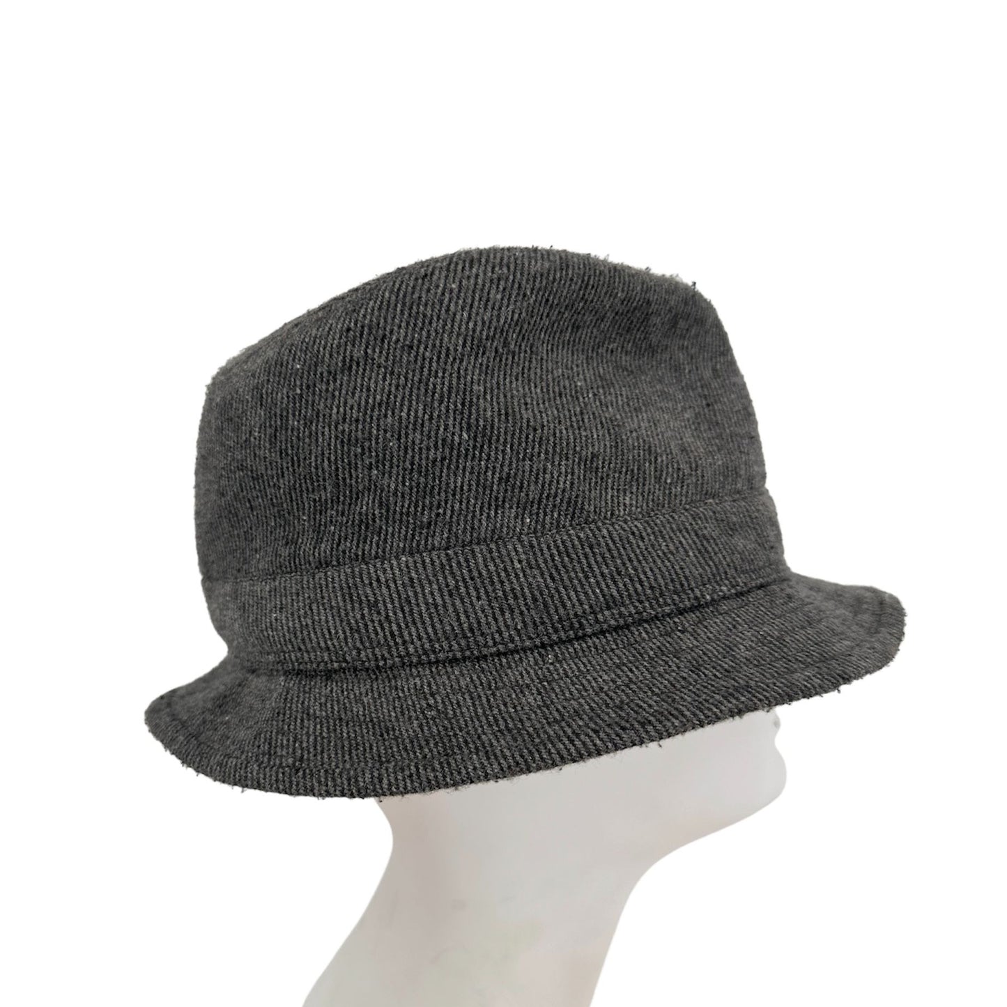 Boutique Womens Gray Wool Blend Tweed Bucket Hat Cap Fedora Fashion Casual