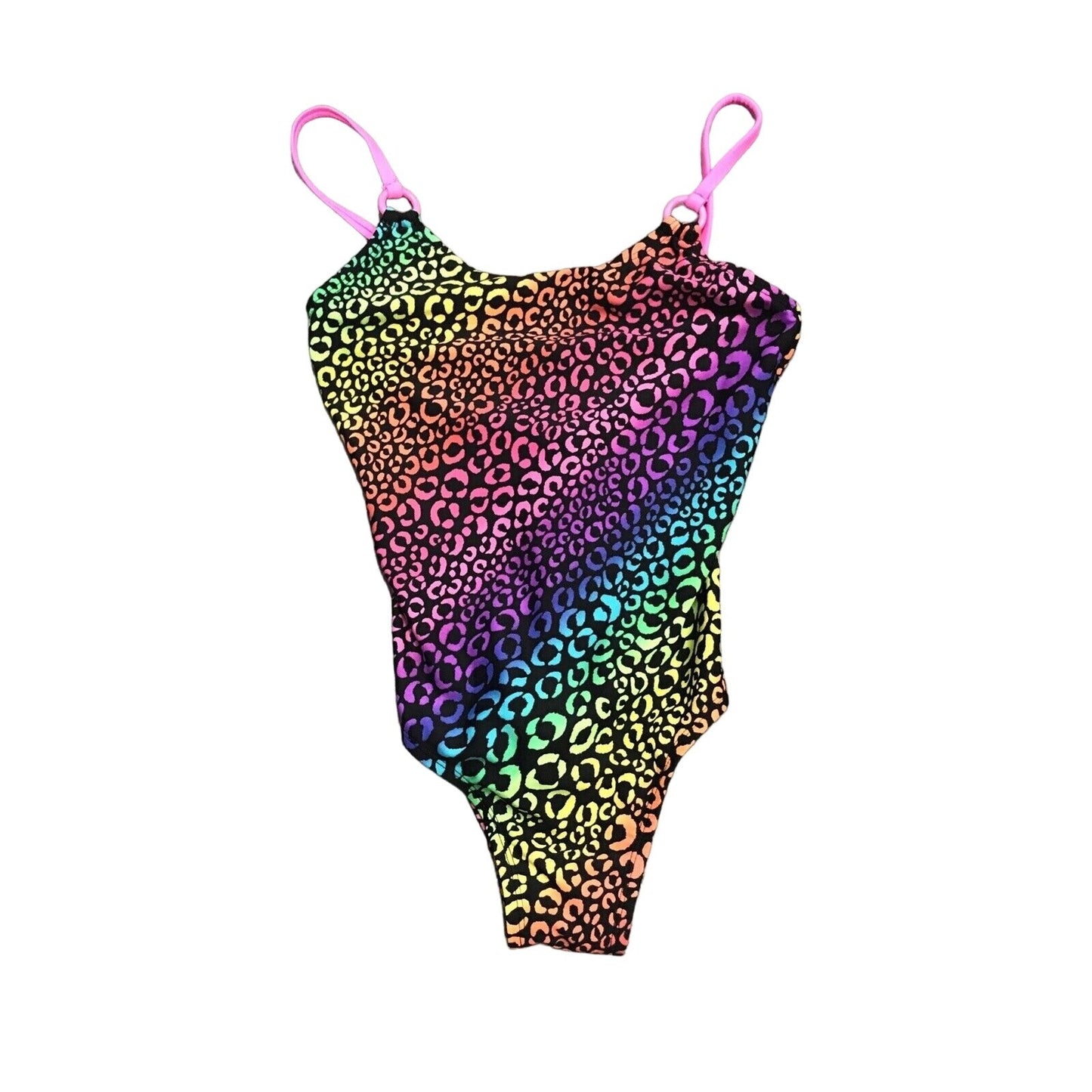 SO Kohls Girls Size 12 One Piece Swimsuit Multicolored Leopard Print Swimwear