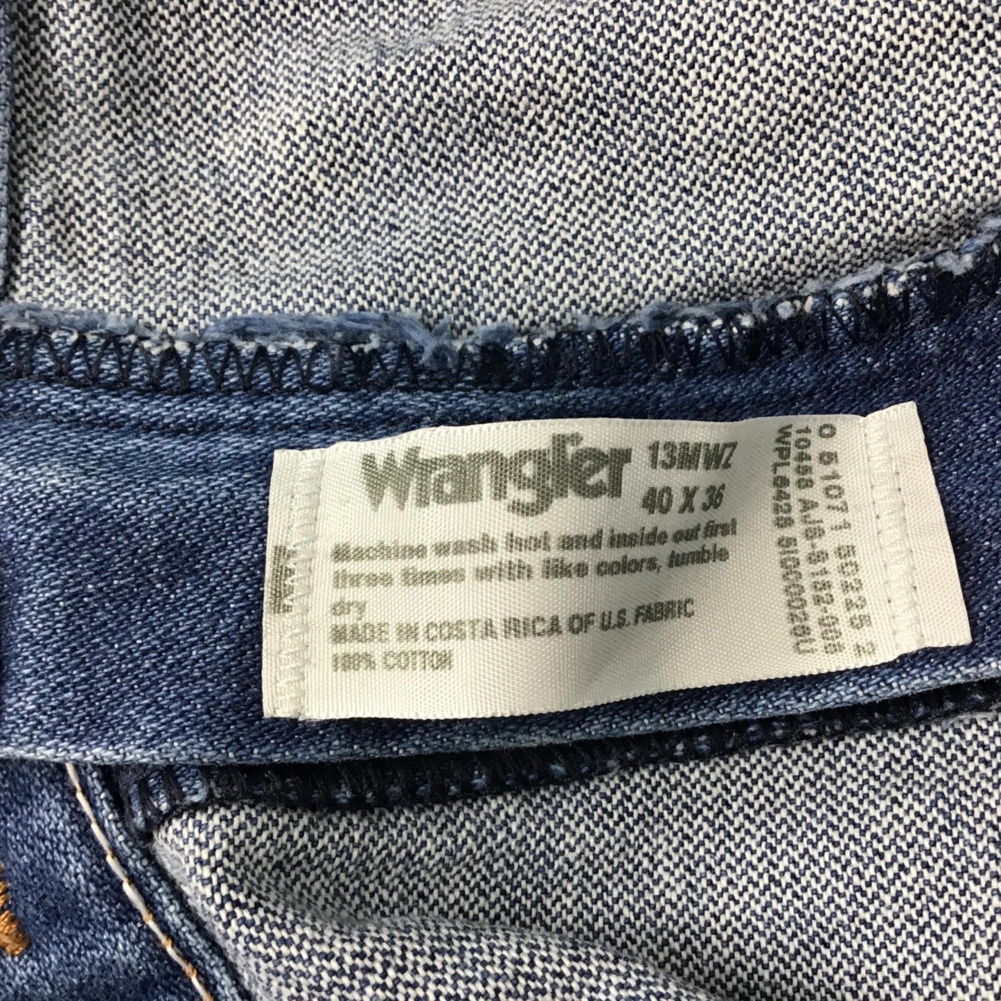 Wrangler Mens 40X36 13MWZ Straight Leg Blue Denim Jeans Dark Wash 5 Pocket