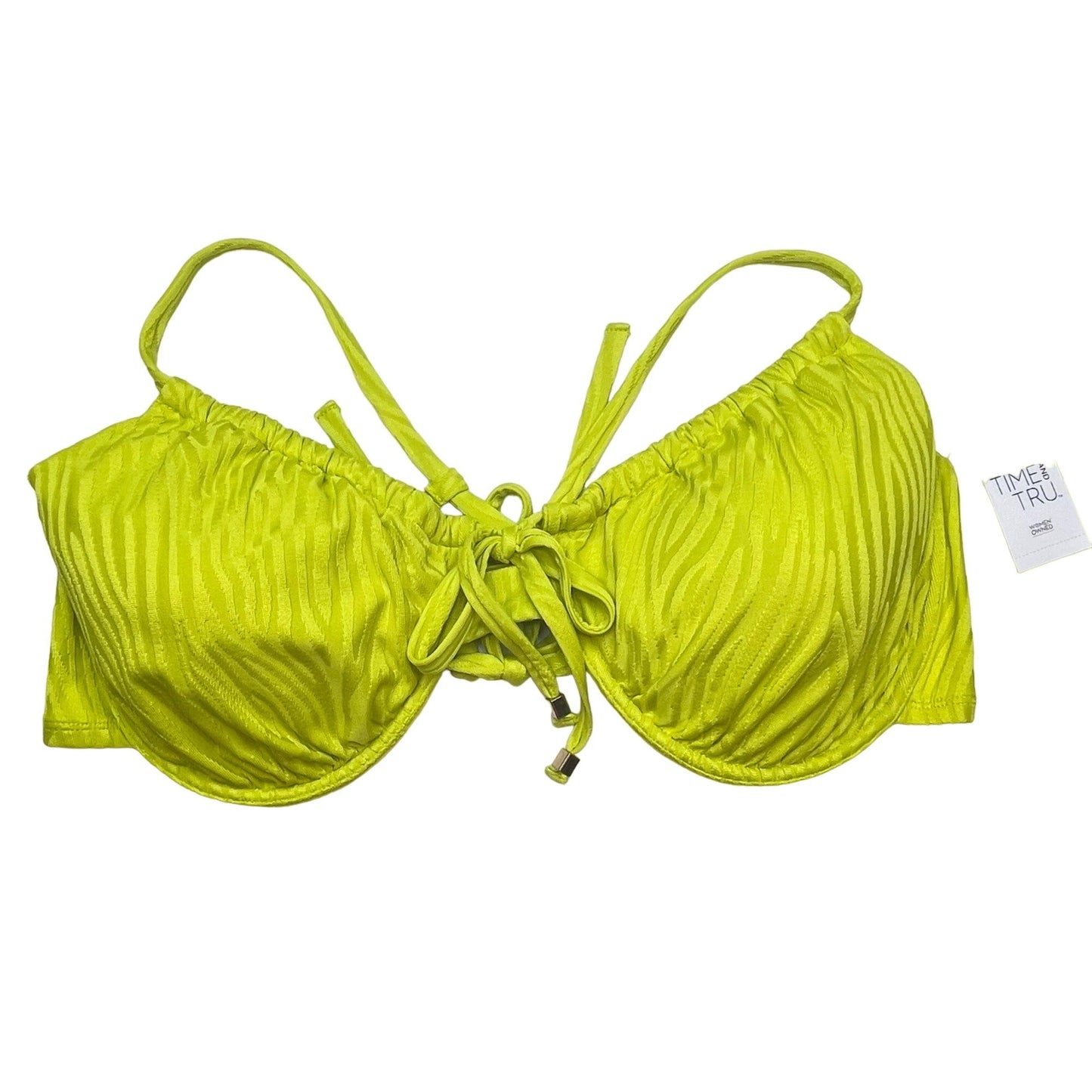 NWT Time and Tru 3XL Lime Green Bikini Low Rise Bottoms Underwire Swimwear