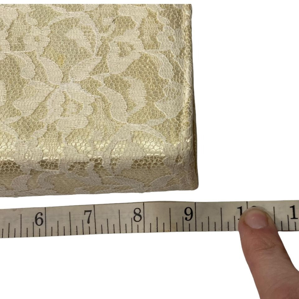 Vintage Ivory Lace Clutch Evening Bag Spring Closure Formal Dressy Grannycore