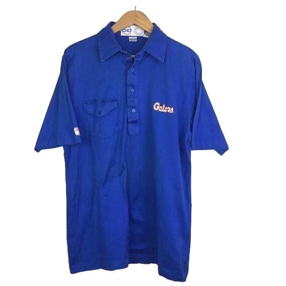 Vintage Coachs Choice Mens L Gators Blue Polo Shirt Embroidered Florida UF