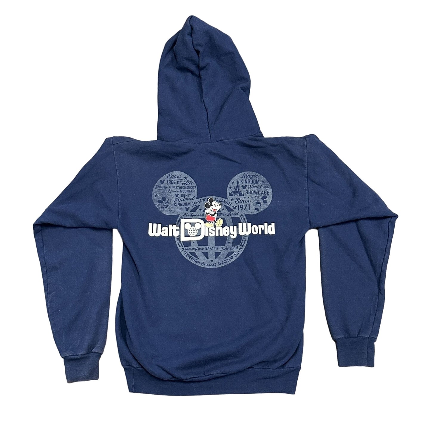 Disney Parks S Navy Blue Hoodie Walt Disney World Mickie Mouse All Parks Y2K