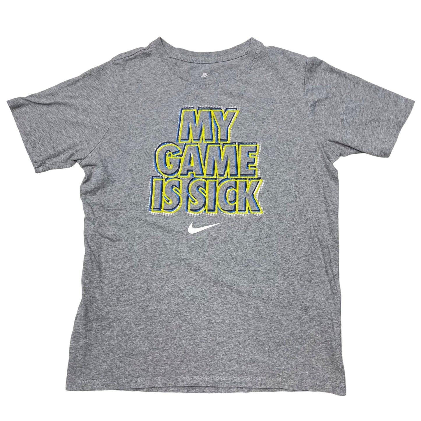 Nike Boys Xl Gray "My Game Is Sick" T Shirt Graphic Print Short Sleeve Athletic