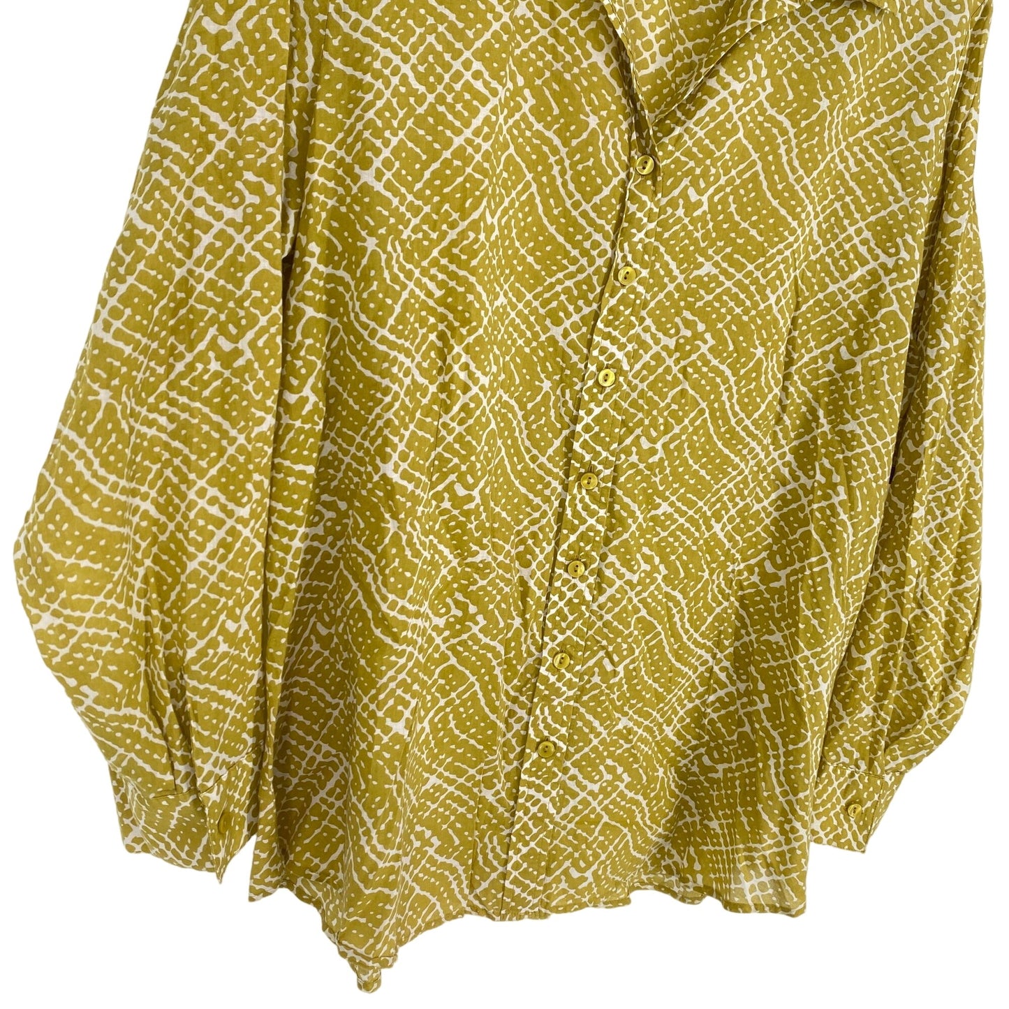 Coldwater Creek Womens XL Long Sleeve Button Up Shirt Yellow No Iron Blouse