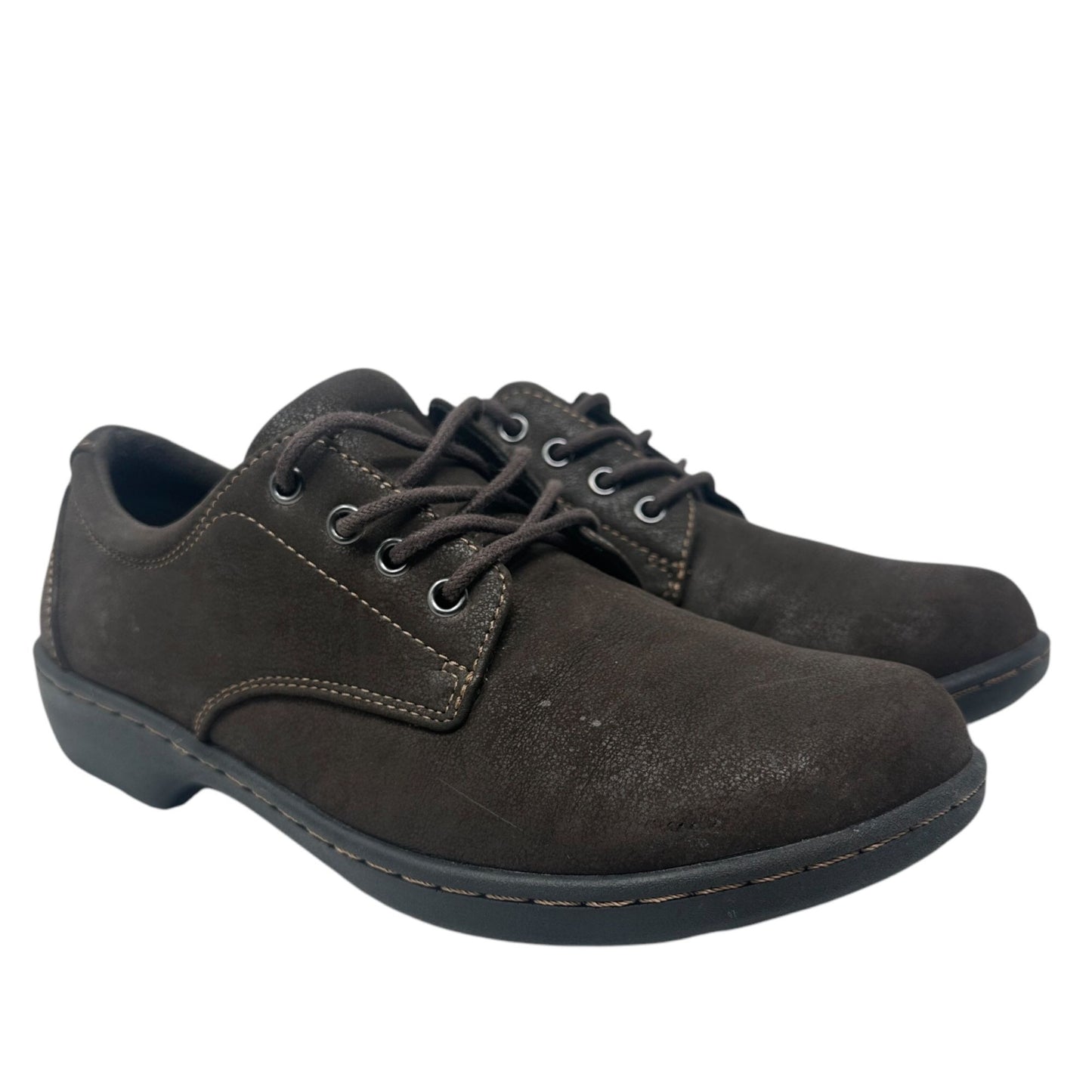 Eastland Womens 8W Brown Pandora Oxford Shoes Lace Up Round Toe Cushioned Insole