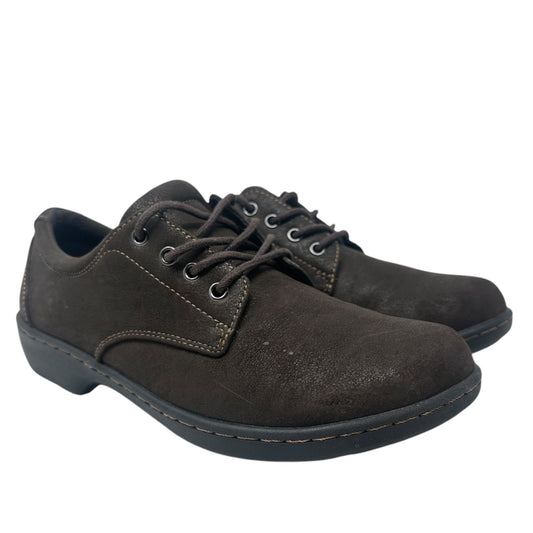 Eastland Womens 8W Brown Pandora Oxford Shoes Lace Up Round Toe Cushioned Insole