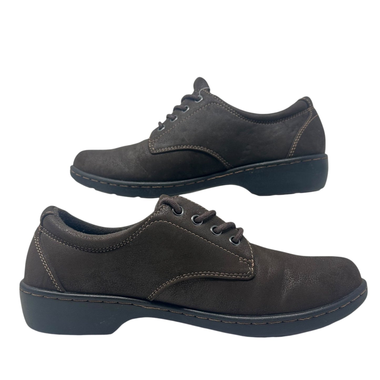 Eastland Womens 8W Brown Pandora Oxford Shoes Lace Up Round Toe Cushioned Insole