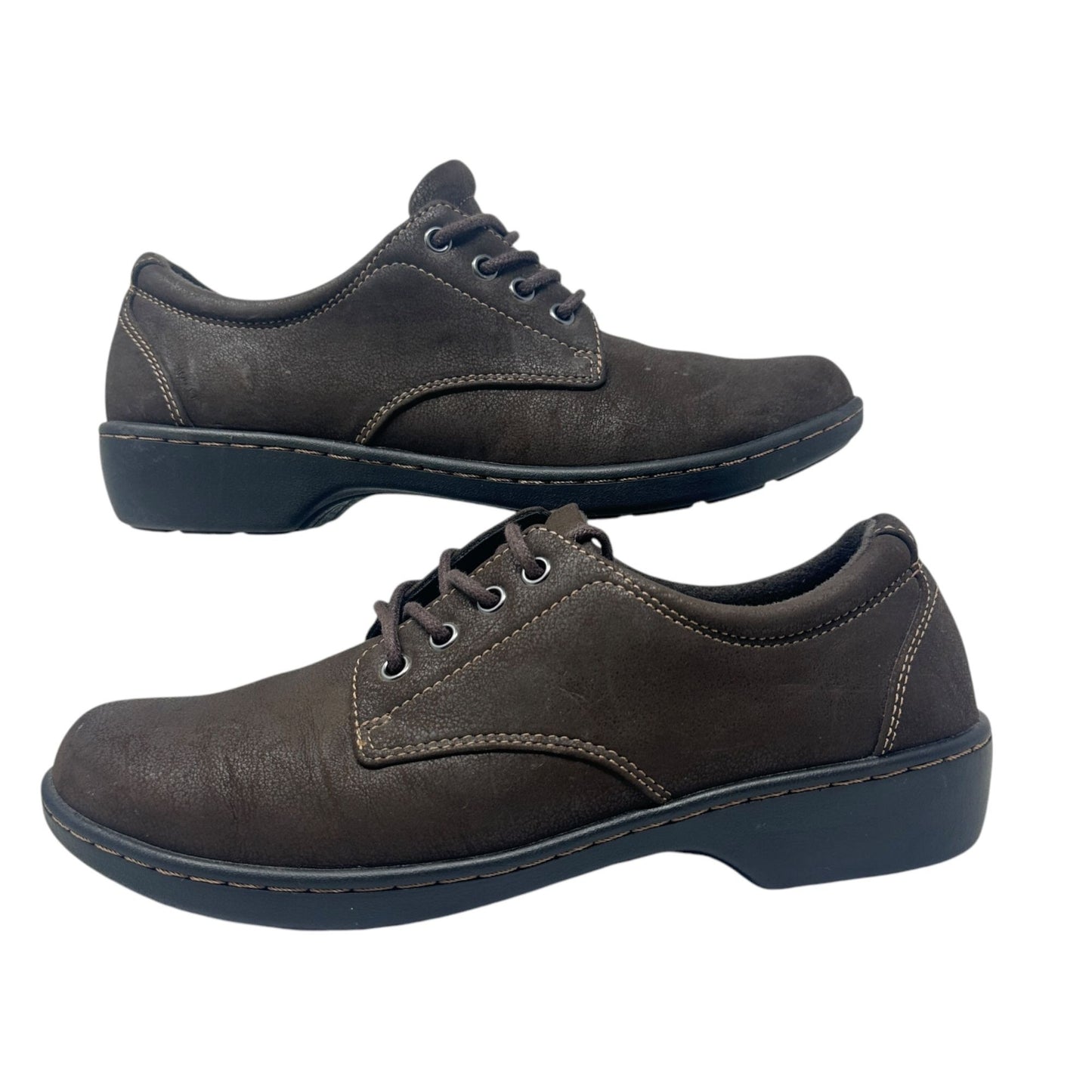 Eastland Womens 8W Brown Pandora Oxford Shoes Lace Up Round Toe Cushioned Insole
