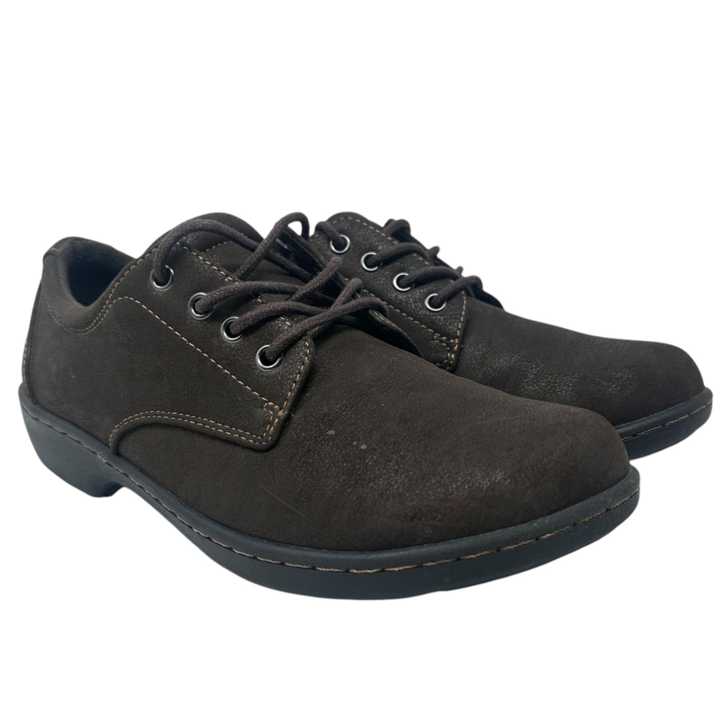 Eastland Womens 8W Brown Pandora Oxford Shoes Lace Up Round Toe Cushioned Insole