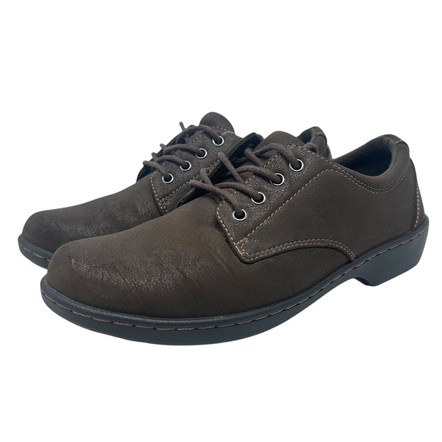 Eastland Womens 8W Brown Pandora Oxford Shoes Lace Up Round Toe Cushioned Insole