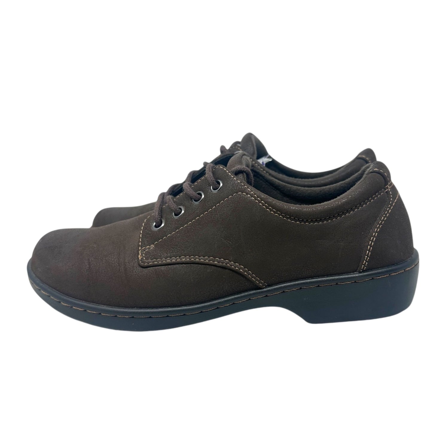 Eastland Womens 8W Brown Pandora Oxford Shoes Lace Up Round Toe Cushioned Insole