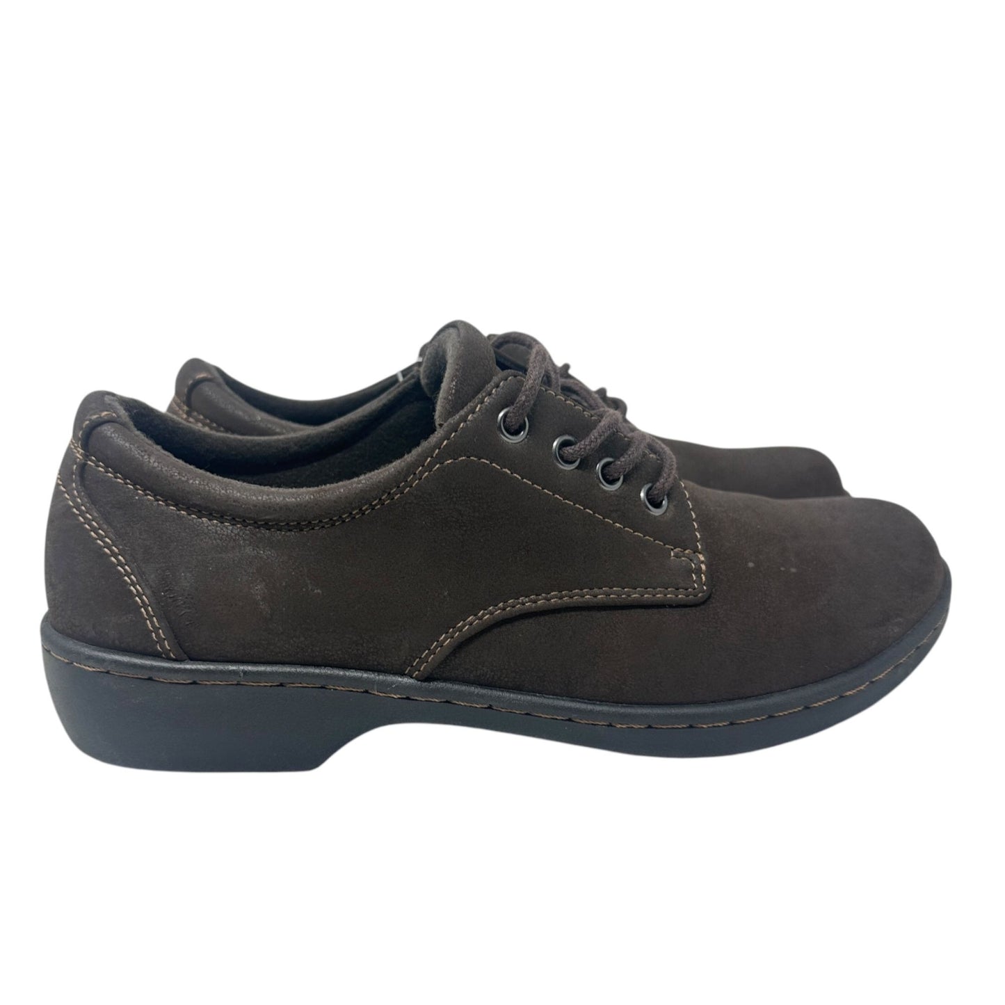 Eastland Womens 8W Brown Pandora Oxford Shoes Lace Up Round Toe Cushioned Insole
