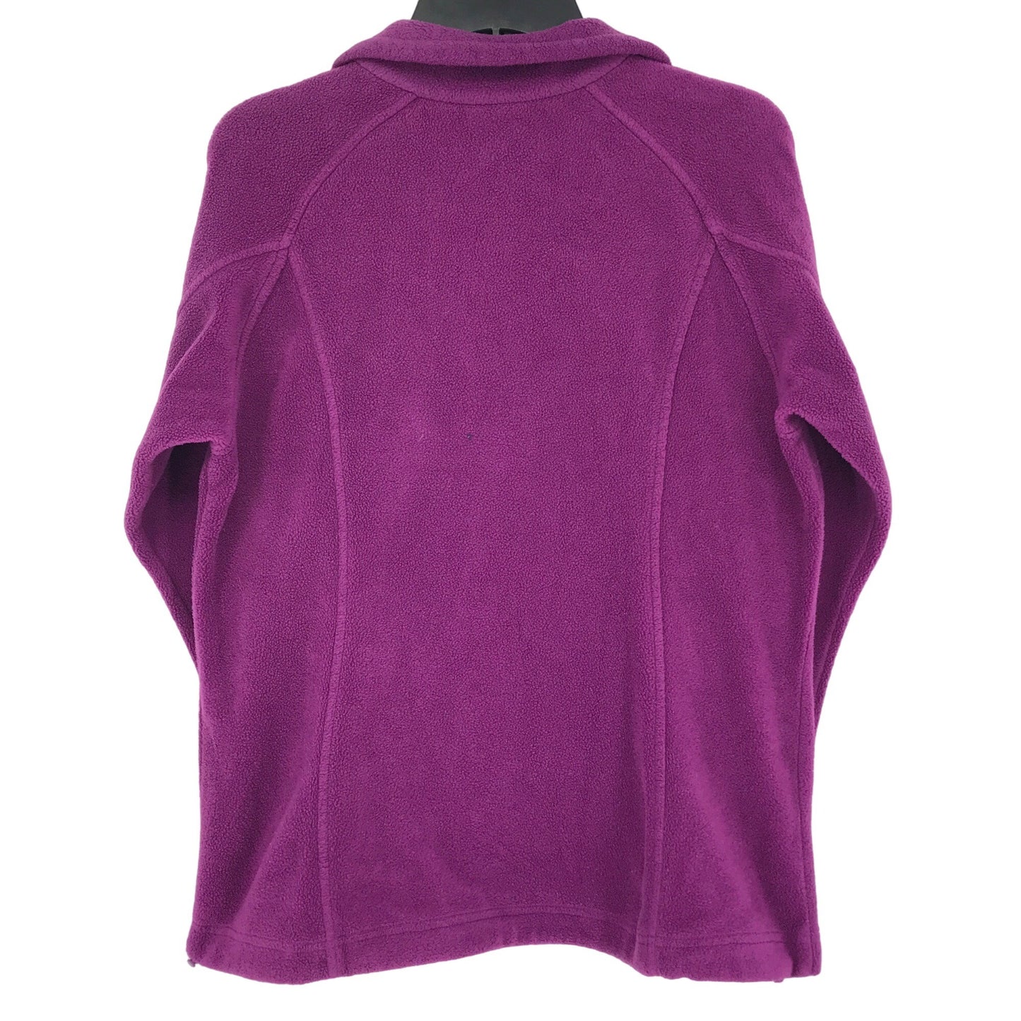 Columbia Womens L Full Zip Up Fleece Jacket Purple Mock Neck Long Sleeves Winter