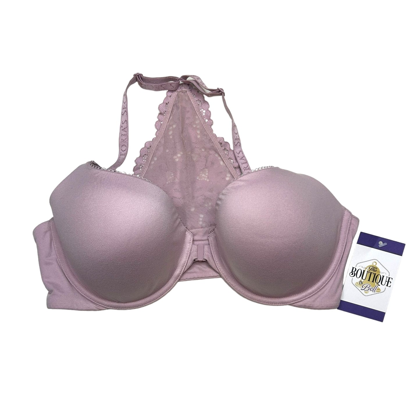 Victoria's Secret 36D Body by Victoria Racerback Demi Bra Purple Front Closure