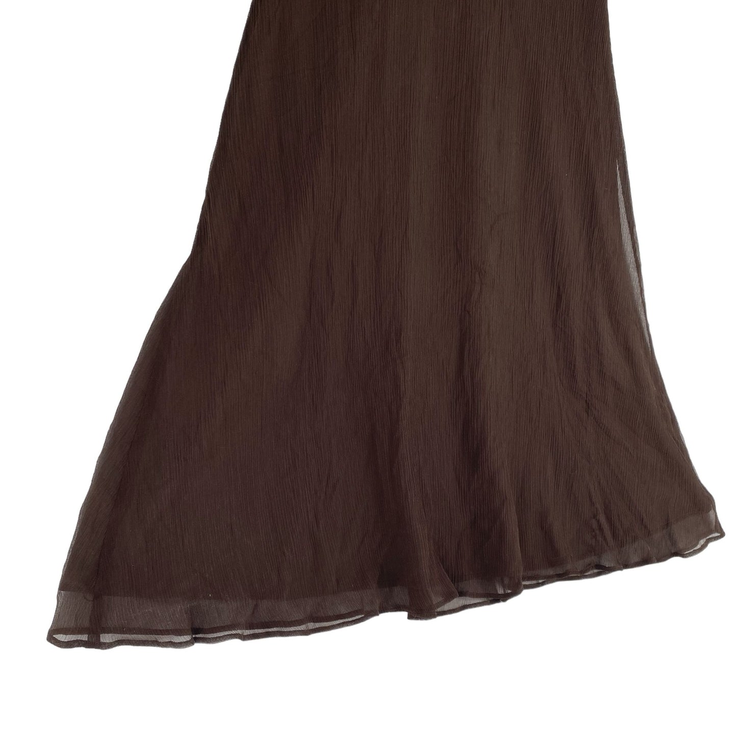 NWT J Crew Womens 10 Brown Silk Chiffon Dress Sleeveless Knee Length Vneck