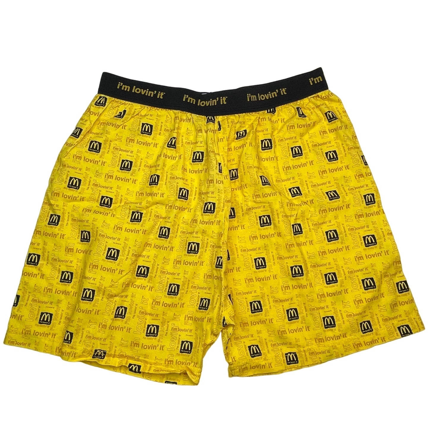 NWOT Imagine Boxers L McDonald's "I'm Lovin' It" Yellow Elastic Waist USA Made