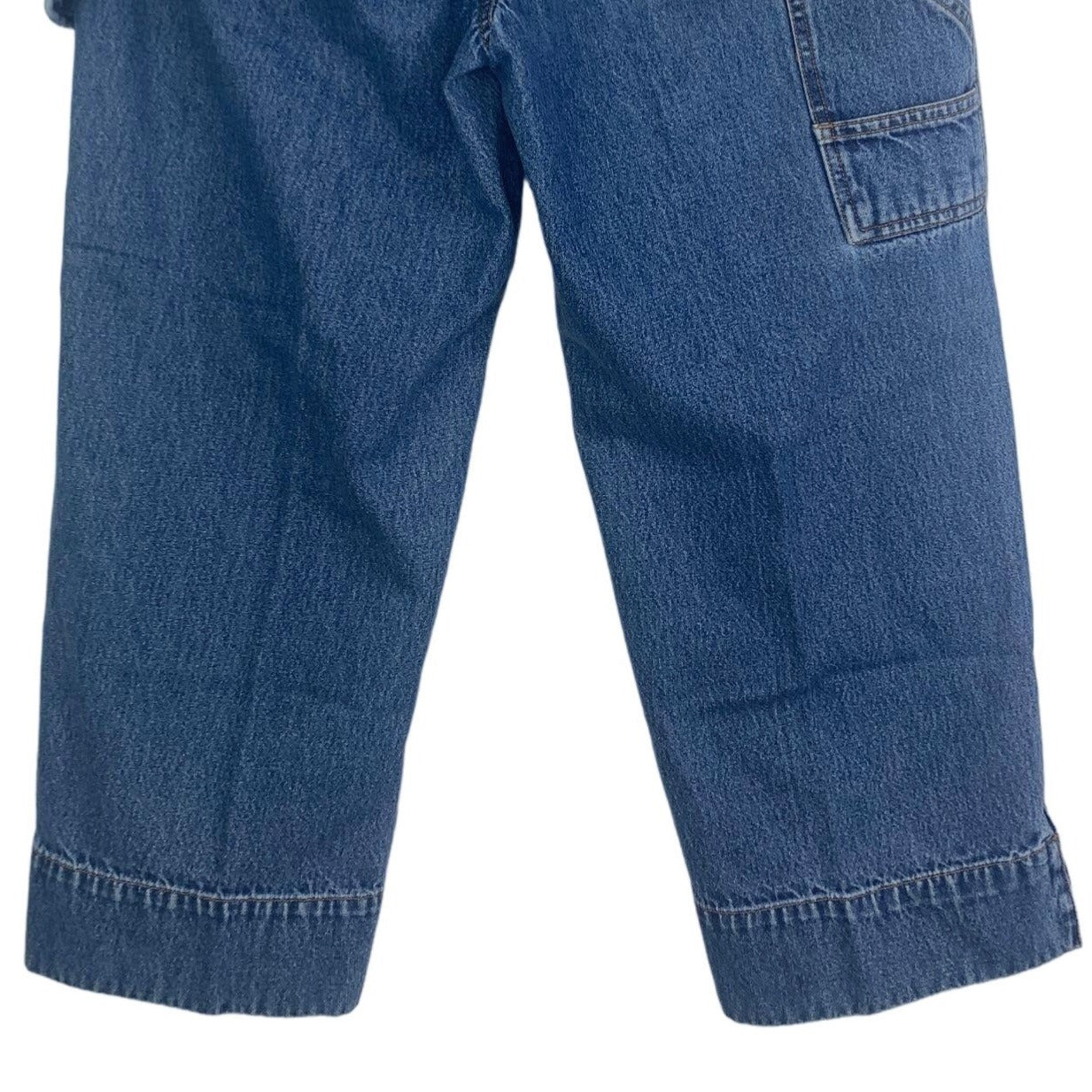 Vintage Bill Blass Cargo Capri Jeans 10 Blue High Waisted Hammer Loop 90s Y2K