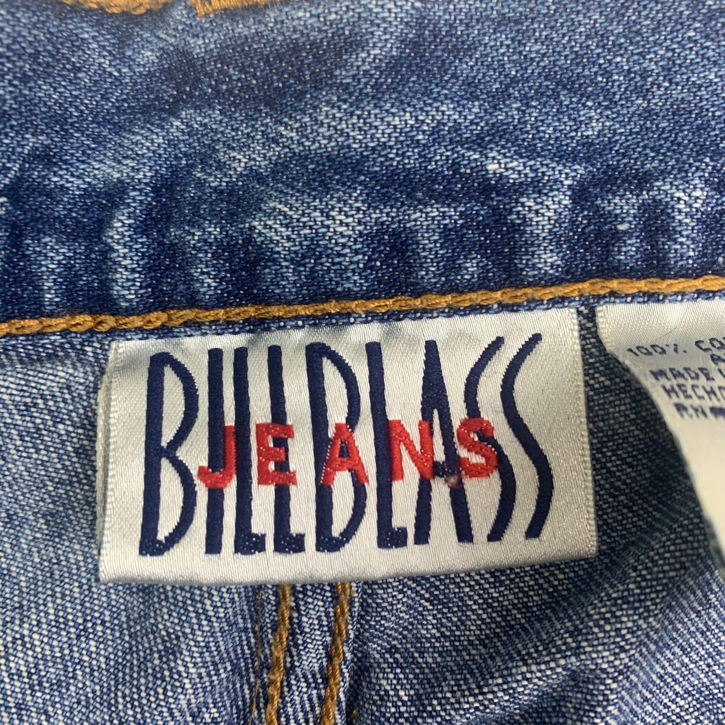 Vintage Bill Blass Cargo Capri Jeans 10 Blue High Waisted Hammer Loop 90s Y2K