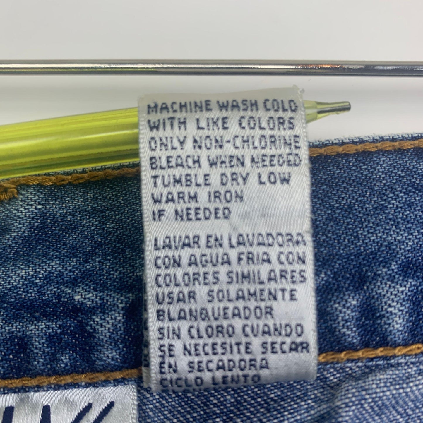 Vintage Bill Blass Cargo Capri Jeans 10 Blue High Waisted Hammer Loop 90s Y2K