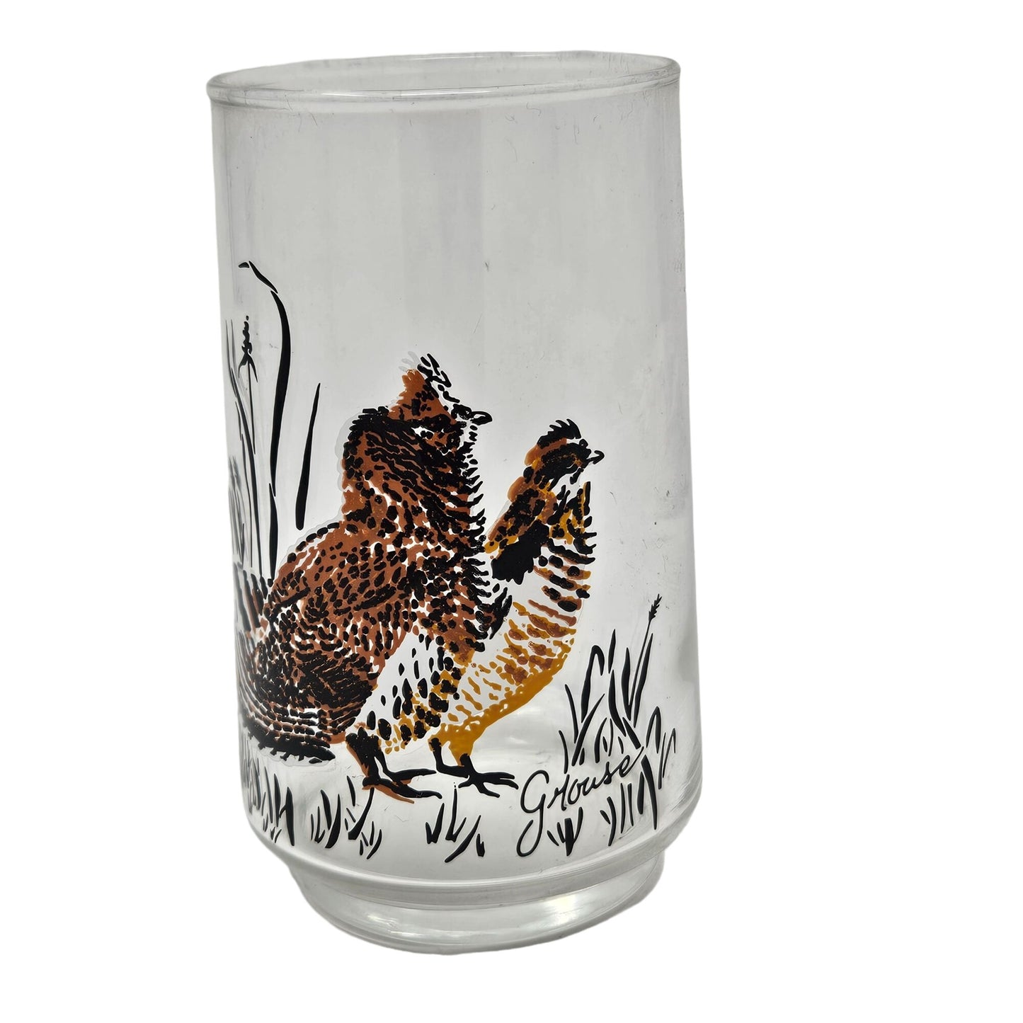 Vintage West Virginia Glass Wildlife Game Bird Drinking Glass Set Pheasant