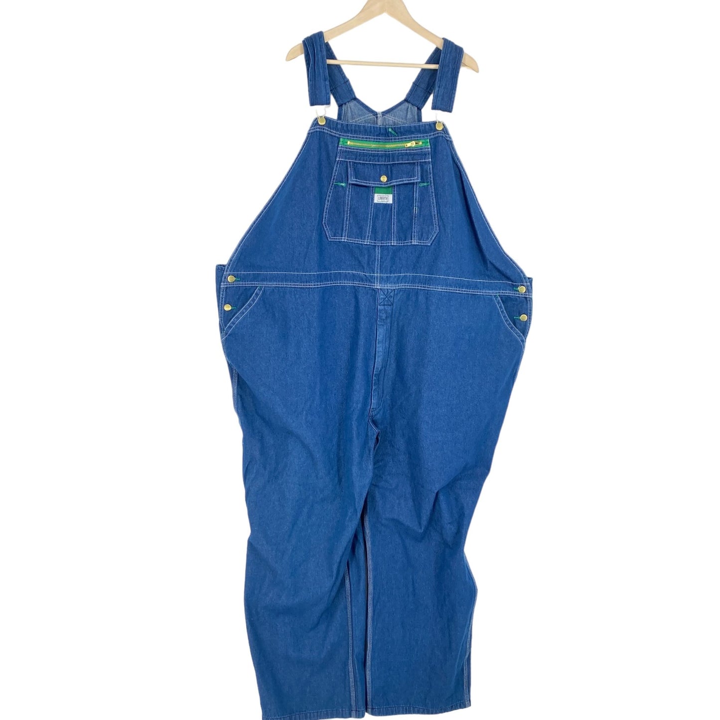 NWT Liberty Mens Denim Overalls 62x30 Bibs Carpenter Dark Wash Zipped Pocket