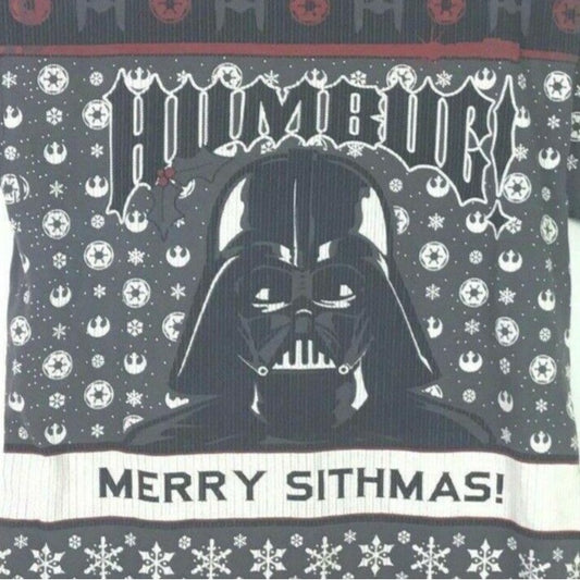 Disney Parks M Gray Star Wars Darth Vader Humbug Sithmas Christmas TShirt Holly