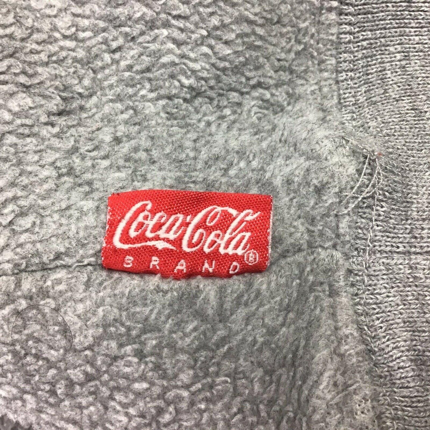 Vintage Coca Cola XL Gray Fleece Sweatshirt Real Refreshing Embroidered Logo